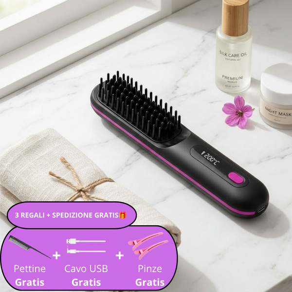 BeautyHair™ GoBrush Pro – La Spazzola Lisciante Senza Fili